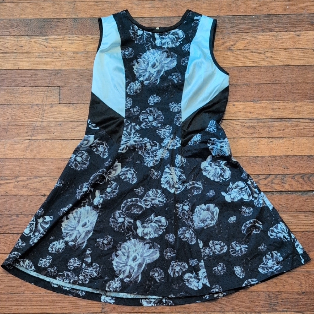 Prabal Gurung Black and White Floral Skater Dress